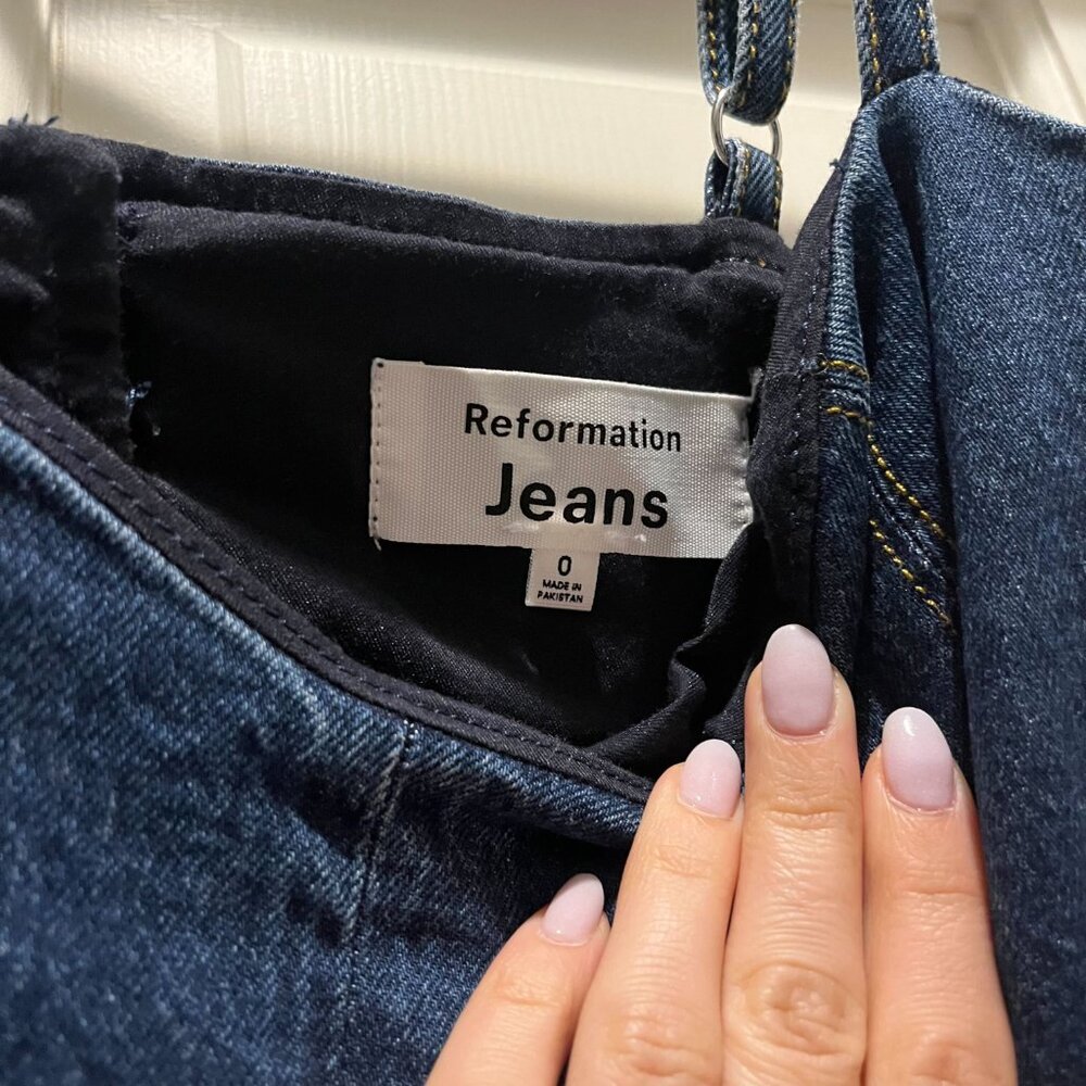 Reformation Dark Blue Denim Jumpsuit - Picture 6 of 6
